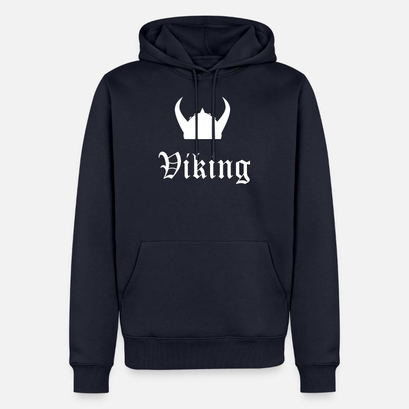 Viking - Sweat à capuche Premium bio Homme - bleu marine