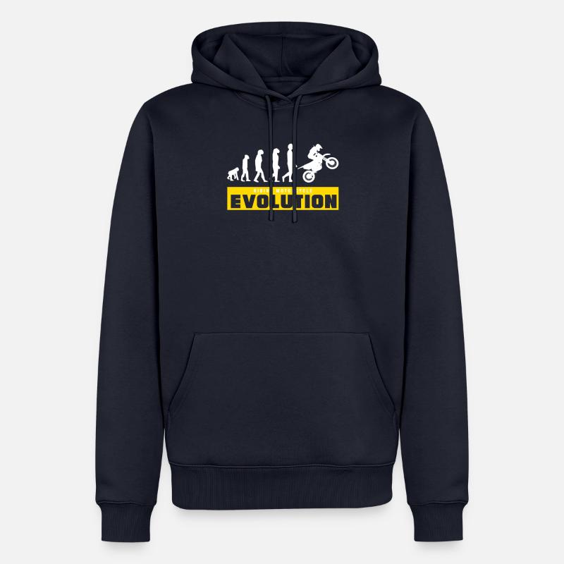 Riding Mototcycle Evolution - Männer Premium Bio Hoodie - Navy