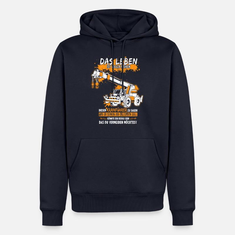 Kranführer mit Autokran oder Kran LKW - Männer Premium Bio Hoodie - Navy