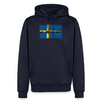 Schweden Flagge Fischer & Schwedisch Angler - Männer Premium Bio Hoodie - Navy - Vorne - Nico (187cm)
