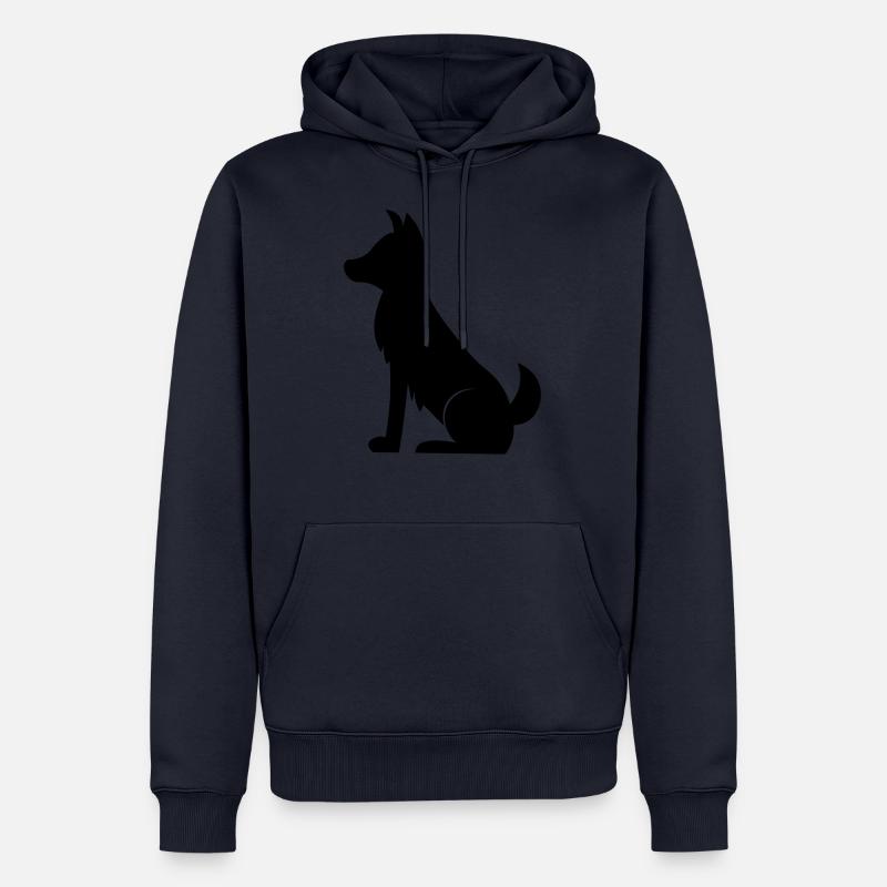 Chien noir simple / chien noir simple - Sweat à capuche Premium bio Homme - bleu marine