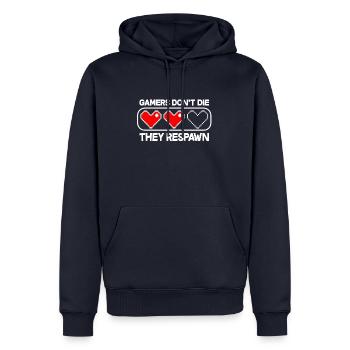 Gamer Geschenk Teenager Jungen Mädchen - Männer Premium Bio Hoodie - Navy - Vorne - Nico (187cm)