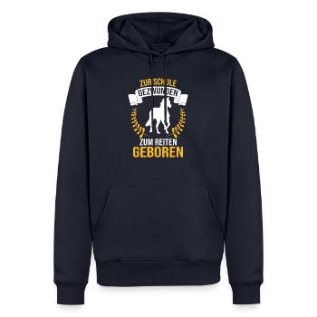 Pferd Teenager Schule - Geschenk, Geschenkidee - Männer Premium Bio Hoodie - Navy - Vorne - Nico (187cm)