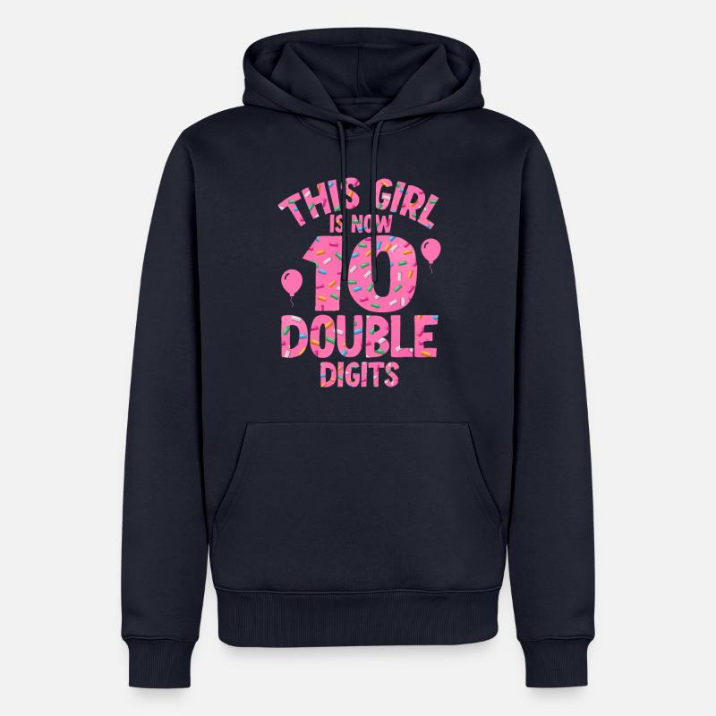 Fille du 10e anniversaire - Sweat à capuche Premium bio Homme - bleu marine