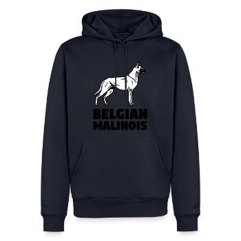 Malinois stehend - Männer Premium Bio Hoodie - Navy - Vorne - Nico (187cm)