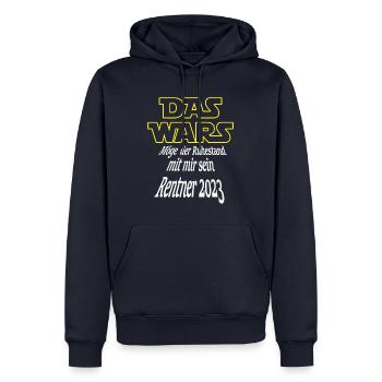Rentner 2023 - Männer Premium Bio Hoodie - Navy - Vorne - Nico (187cm)