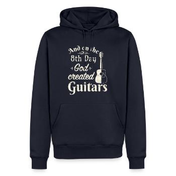 And on the 8th day God created Guitars - Männer Premium Bio Hoodie - Navy - Vorne - Nico (187cm)