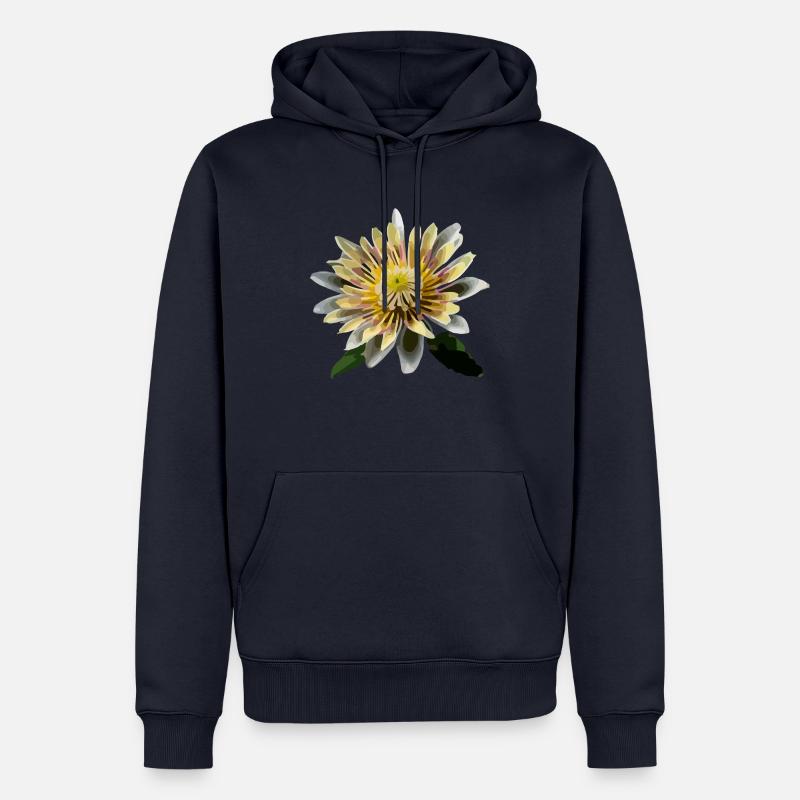 La fleur de nénuphar - Sweat à capuche Premium bio Homme - bleu marine