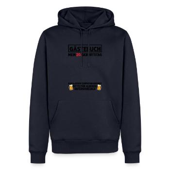 Gästebuch 20. Geburtstag Mann Frau 20 Jahre - Männer Premium Bio Hoodie - Navy - Vorne - Nico (187cm)