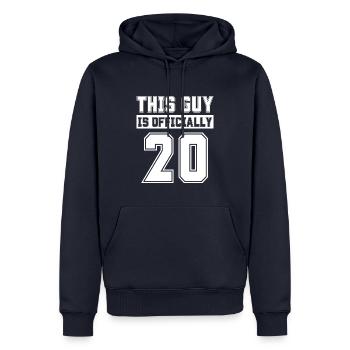 Ce gars a officiellement 20 ans Célébrez 20 - Sweat à capuche Premium bio Homme - bleu marine - Devant - Nico (187cm)