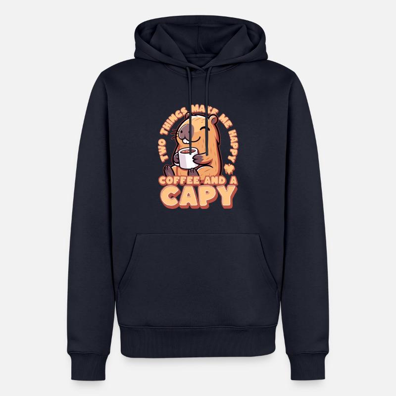 Kaffee Capybara - Coffeebara - Capyrista - Capycin - Männer Premium Bio Hoodie - Navy