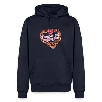 I mog mi ned aufbrezeln,fest,tracht,dirndl - Männer Premium Bio Hoodie - Navy - Vorne - Nico (187cm)
