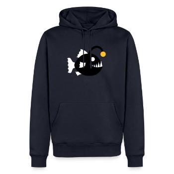 Frogfish Fish Lanternfish Graphic Deep Sea - Men’s Premium Organic Hoodie - navy - Front - Nico (187cm)