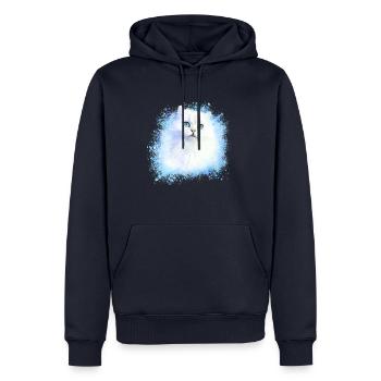 chat persan, chat siam, chat, chat blanc, graffiti - Sweat à capuche Premium bio Homme - bleu marine - Devant - Nico (187cm)