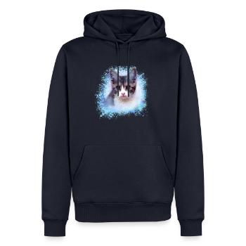 katze, bunt,aquarell, malerei,graffiti,kätzchen - Männer Premium Bio Hoodie - Navy - Vorne - Nico (187cm)