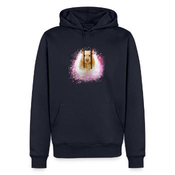 hamster, graffiti,malerei,pink,goldhamster - Männer Premium Bio Hoodie - Navy - Vorne - Nico (187cm)