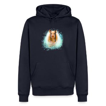 hamster, graffiti,malerei,grün,goldhamster - Männer Premium Bio Hoodie - Navy - Vorne - Nico (187cm)