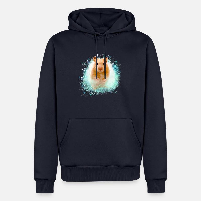 hamster, graffiti,malerei,grün,goldhamster - Männer Premium Bio Hoodie - Navy