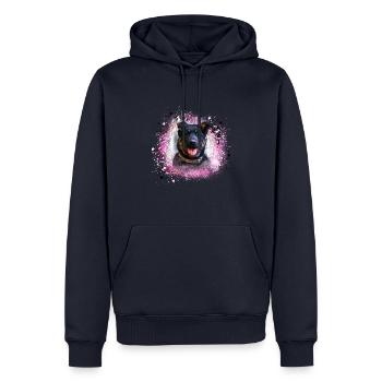 chien, berger, chiot, rottweiler - Sweat à capuche Premium bio Homme - bleu marine - Devant - Nico (187cm)