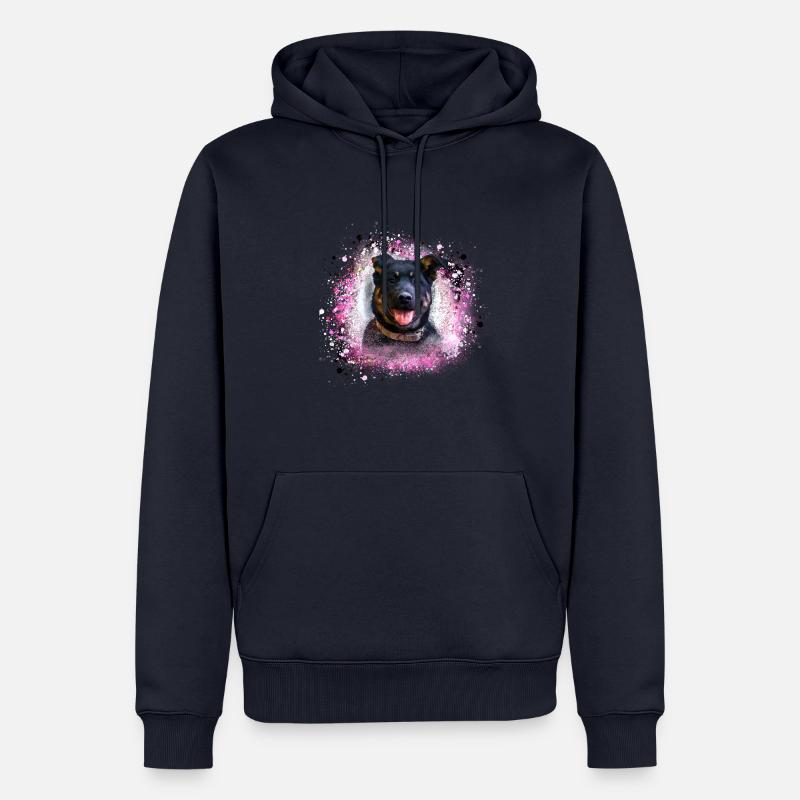 chien, berger, chiot, rottweiler - Sweat à capuche Premium bio Homme - bleu marine