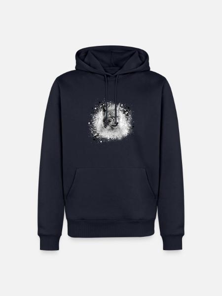 luchs,katze,blau,malerei,aquarell,grau - Männer Premium Bio Hoodie - Navy