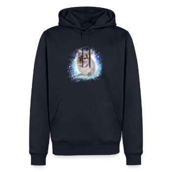 chinchilla, graffiti, peintre, bleu, animal de compagnie, - Sweat à capuche Premium bio Homme - bleu marine - Devant - Nico (187cm)