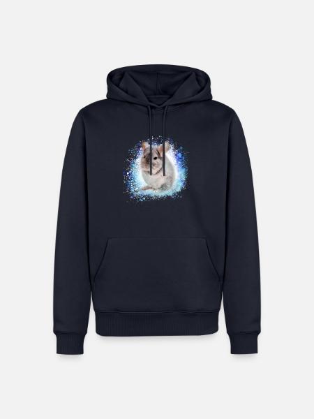 chinchilla,graffiti,malereir,blau,haustier, - Männer Premium Bio Hoodie - Navy
