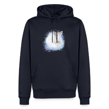 weisser hase,kaninchen,graffiti,blau - Männer Premium Bio Hoodie - Navy - Vorne - Nico (187cm)