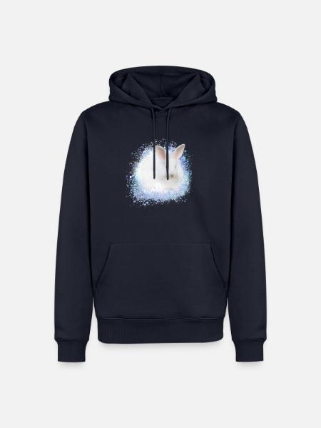 white rabbit,rabbit,graffiti,blue - Men’s Premium Organic Hoodie - navy
