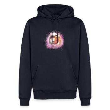 cochons d’Inde, graffitis, cochons d’Inde rosette - Sweat à capuche Premium bio Homme - bleu marine - Devant - Nico (187cm)