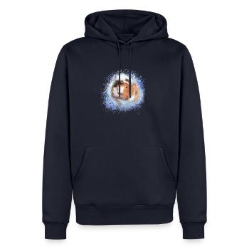 cochons d’Inde, graffitis, cochons d’Inde rosette - Sweat à capuche Premium bio Homme - bleu marine - Devant - Nico (187cm)