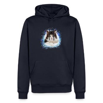 maincoon,katze,graffiti,malerei, Maine-Coon-Katze, - Männer Premium Bio Hoodie - Navy - Vorne - Nico (187cm)