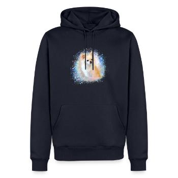 chinchilla, graffiti, peinture, bébé, bleu - Sweat à capuche Premium bio Homme - bleu marine - Devant - Nico (187cm)