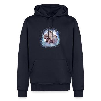 babyelefant,elefant,graffiti,blau,malerei - Männer Premium Bio Hoodie - Navy - Vorne - Nico (187cm)