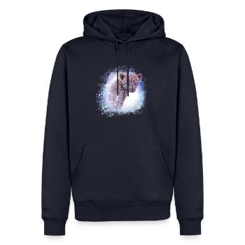leopard, cat, wildcat, graffiti, painting,blue - Men’s Premium Organic Hoodie - navy - Front - Nico (187cm)