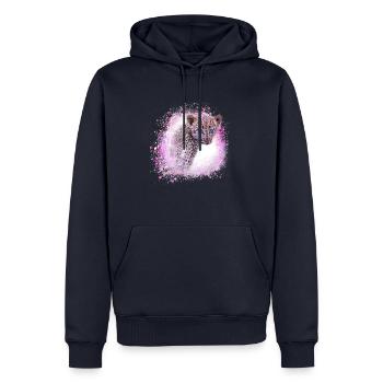 léopardbaby, tigre, rose, graffiti, peinture, léopard - Sweat à capuche Premium bio Homme - bleu marine - Devant - Nico (187cm)