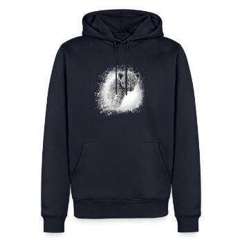 leopard, cat, wildcat, graffiti, painting, grey - Men’s Premium Organic Hoodie - navy - Front - Nico (187cm)