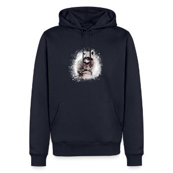 waschbär,bär,graffiti,malerei,beige - Männer Premium Bio Hoodie - Navy - Vorne - Nico (187cm)