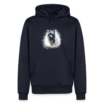 raton laveur, ours, graffiti, peinture, gris - Sweat à capuche Premium bio Homme - bleu marine - Devant - Nico (187cm)