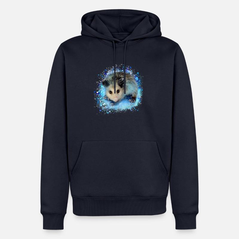 Opossum, souris, rongeur, graffiti - Sweat à capuche Premium bio Homme - bleu marine