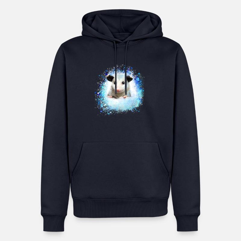 Opossum, souris, rongeur, graffiti - Sweat à capuche Premium bio Homme - bleu marine