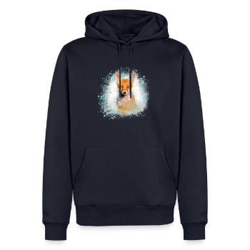 fuchs ,Graffiti, Malerei,fuchs ,aquarell - Männer Premium Bio Hoodie - Navy - Vorne - Nico (187cm)