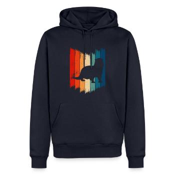 Loutre et Loutre de mer Loutre vintage - Sweat à capuche Premium bio Homme - bleu marine - Devant - Nico (187cm)