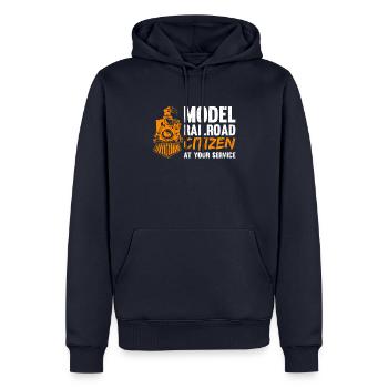 Model Railroad Citizen At Your Service - Männer Premium Bio Hoodie - Navy - Vorne - Nico (187cm)
