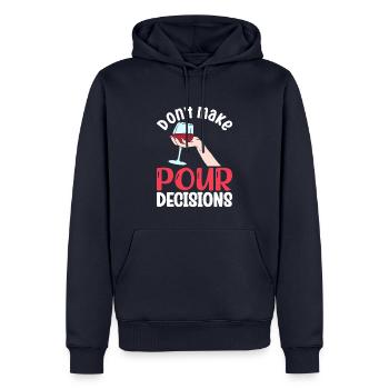 Ne prenez pas de décisions importantes - Sweat à capuche Premium bio Homme - bleu marine - Devant - Nico (187cm)