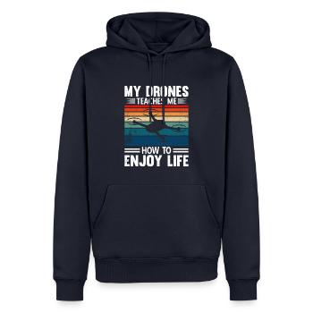 My Drones Teaches Me How To Enjoy Life - Men’s Premium Organic Hoodie - navy - Front - Nico (187cm)