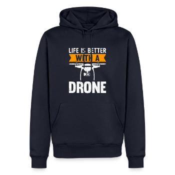 Life Is Better With A Drone - Men’s Premium Organic Hoodie - navy - Front - Nico (187cm)