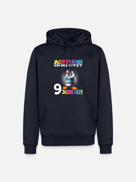 Kindergeburtstag Ich Bin Jetzt 9 Jahre - Männer Premium Bio Hoodie - Navy