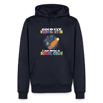 Au revoir la maternelle Je suis un écolier maintenant! - Sweat à capuche Premium bio Homme - bleu marine - Devant - Nico (187cm)
