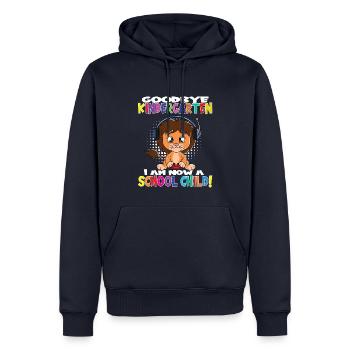 Au revoir la maternelle, je suis un écolier maintenant ! - Sweat à capuche Premium bio Homme - bleu marine - Devant - Nico (187cm)